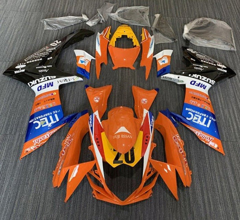 Suzuki GSXR 750 Fairings (2011-2024) Orange, Blue at KingsMotorcycleFairings.com