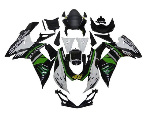 Suzuki GSXR 750 Fairings (2011-2024) White, Black, Green Monster at KingsMotorcycleFairings.com