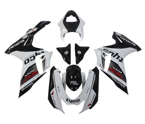 Suzuki GSXR 750 Fairings (2011-2024) White, Black, Red Tyco at KingsMotorcycleFairings.com