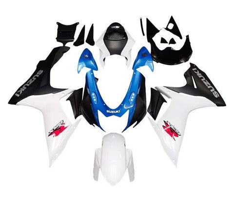 Suzuki GSXR750 Fairings (2011-2024) White, Matte Black, Blue at KingsMotorcycleFairings.com