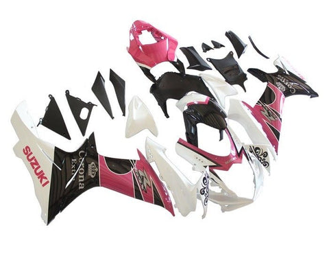 Suzuki GSXR750 Fairings (2011-2024) White, Pink, Black at KingsMotorcycleFairings.com