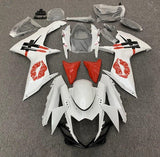 Suzuki GSXR 750 Fairings (2011-2024) White, Red Lipstick Kiss at KingsMotorcycleFairings.com