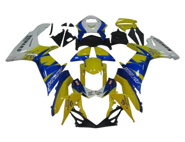 Suzuki GSXR750 Fairings (2011-2024) Yellow, Blue, White at KingsMotorcycleFairings.com