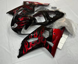 Suzuki GSXR750 (2000-2003) Black & Red Flame Fairings at KingsMotorcycleFairings.com