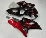 Suzuki GSXR750 (2000-2003) Black & Red Flame Fairings at KingsMotorcycleFairings.com