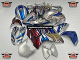 Suzuki GSXR1300 Hayabusa (2008-2019) Silver, Blue, Red, Gold Tribal Flame Fairings