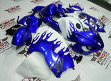 Suzuki Hayabusa (1999-2007) Blue & White Flame Fairings at KingsMotorcycleFairings.com