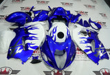 Suzuki Hayabusa (1999-2007) Blue & White Flame Fairings at KingsMotorcycleFairings.com