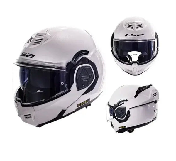 White LS2 Motorcycle Helmet at KingsMotorcycleFairings.com