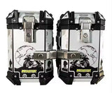 White Monster 38L Aluminum Motocycle Storage Side Boxes at KingsMotorcycleFairings.com