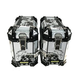 White Monster 38L Aluminum Motocycle Storage Side Boxes at KingsMotorcycleFairings.com