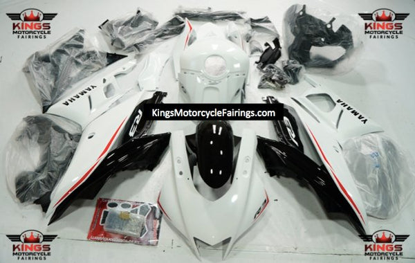 Yamaha YZF-R3 Fairings (2015-2018) White, Black, Red at KingsMotorcycleFairings.com