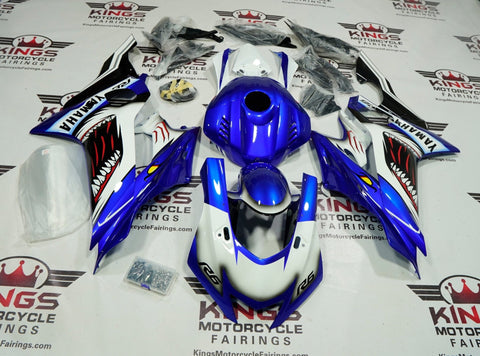 YAMAHA YZF-R6 Fairings (2017-2022) Blue, White, Black, Red Shark at KingsMotorcycleFairings.com