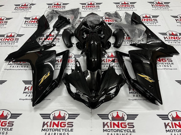 Yamaha R1 Fairings (2007-2008) Black, Gold at KingsMotorcycleFairings.com