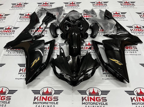 Yamaha R1 Fairings (2007-2008) Black, Gold at KingsMotorcycleFairings.com