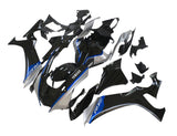 Yamaha R1 Fairings (2020-2024) Black, Silver, Blue Stripe at KingsMotorcycleFairings.com