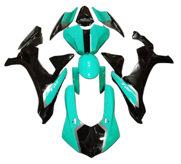 Yamaha R1 Fairings (2020-2024) Blue Turquoise, Black, Silver at KingsMotorcycleFairings.com