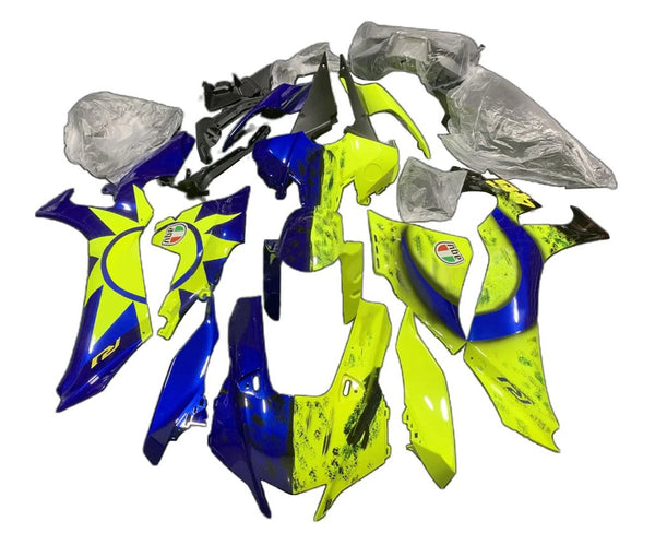 Yamaha R1 Fairings (2020-2024) Blue, Yellow, Sun, Moon at KingsMotorcycleFairings.com