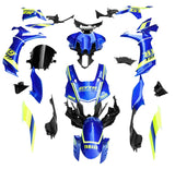 Yamaha R1 Fairings (2020-2024) Blue, Yellow, White, Stripe at KingsMotorcycleFairings.com