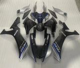 Yamaha R1 Fairings (2020-2024) Faux Carbon Fiber, Silver, Blue at KingsMotorcycleFairings.com