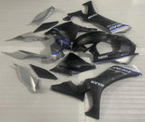 Yamaha R1 Fairings (2020-2024) Faux Carbon Fiber, Silver, Blue at KingsMotorcycleFairings.com