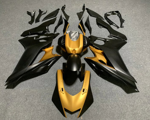 Yamaha R1 Fairings (2020-2024) Gold, Matte Black at KingsMotorcycleFairings.com