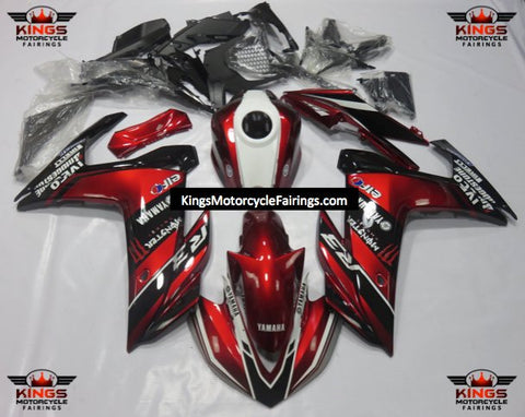 Yamaha R3 Fairings (2015-2018) Candy Red, White, Black at KingsMotorcycleFairings.com