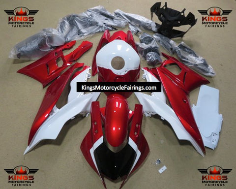 Yamaha R3 Fairings (2019-2024) Candy Red, White, Black at KingsMotorcycleFairings.com