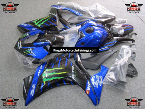 Yamaha R3 (2015-2018) Blue, Black Monster Fairings at KingsMotorcycleFairings.com