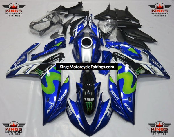 Yamaha R3 (2015-2018) Blue, Green, Black Movistar Fairings at KingsMotorcycleFairings.com
