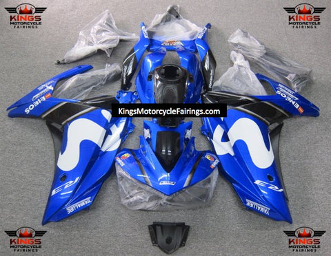 Yamaha R3 (2015-2018) Blue, White, Black Movistar Fairings at KingsMotorcycleFairings.com