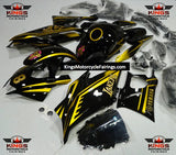 Yamaha R3 Fairings (2019-2024) Black, Gold at KingsMotorcycleFairings.com