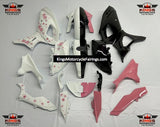 Yamaha R7 Fairings (2021-2024) White, Black, Pink Cherry Blossoms at KingsMotorcycleFairings.com