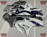 Yamaha R7 Fairings (2021-2024) White & Dark Purple at KingsMotorcycleFairings.com.