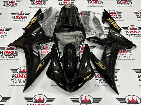 Yamaha YZF-R1 Fairings (2002-2003) Black, Gold at KingsMotorcycleFairings.com