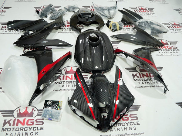 Yamaha R1 Fairings (2004-2006) Faux Carbon Fiber, Red at KingsMotorcycleFairings.com