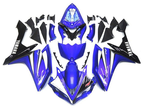 Yamaha YZF-R1 Fairings (2007-2008) Blue, Black, White Sharp at KingsMotorcycleFairings.com