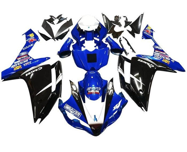 Yamaha YZF-R1 Fairings (2007-2008) Blue, Black, White, Graves at KingsMotorcycleFairings.com