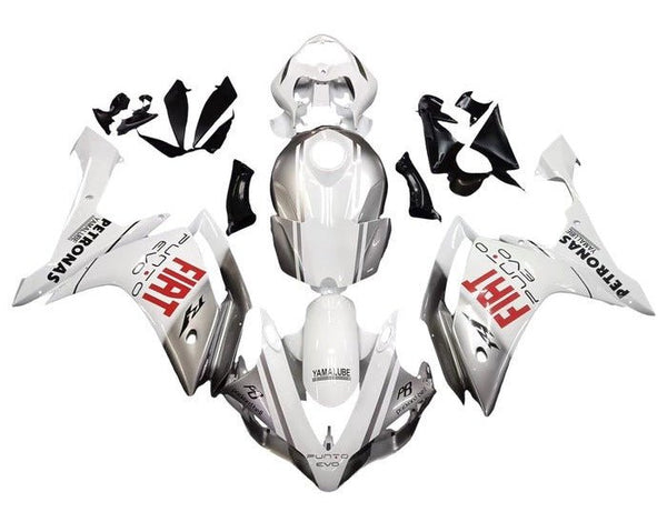 Yamaha YZF-R1 Fairings (2007-2008) Gloss White, Silver, Red FIAT at KingsMotorcycleFairings.com