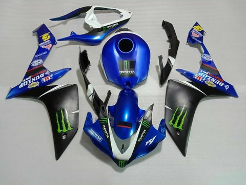 Yamaha YZF-R1 Fairings (2007-2008) Matte Blue, Matte Black, Monster at KingsMotorcycleFairings.com