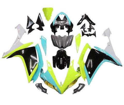 Yamaha YZF-R1 Fairings (2007-2008) Neon, Turquoise, Black, White, Silver at KingsMotorcycleFairings.com