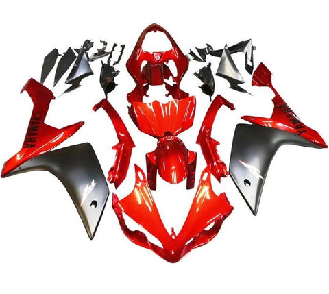 Yamaha YZF-R1 Fairings (2007-2008) Red, Matte Black at KingsMotorcycleFairings.com