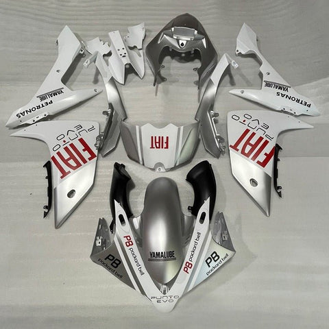 Yamaha YZF-R1 Fairings (2007-2008) Silver, White, Red FIAT at KingsMotorcycleFairings.com