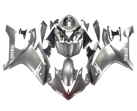 Yamaha YZF-R1 Fairings (2007-2008) Silver, White at KingsMotorcycleFairings.com