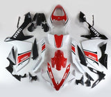 Yamaha YZF-R1 Fairings (2007-2008) White, Red, Black Stripe at KingsMotorcycleFairings.com