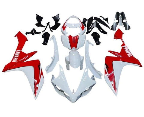 Yamaha YZF-R1 Fairings (2007-2008) White, Red at KingsMotorcycleFairings.com