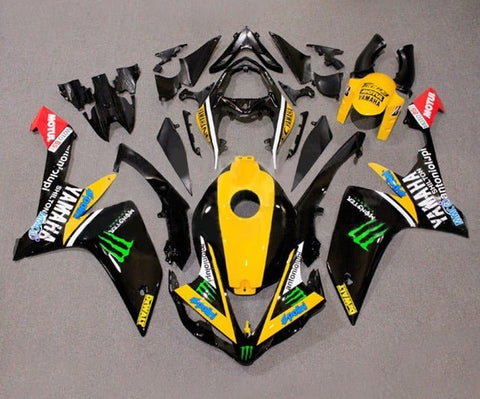 Yamaha YZF-R1 Fairings (2007-2008) Yellow, Black Dewalt at KingsMotorcycleFairings.com