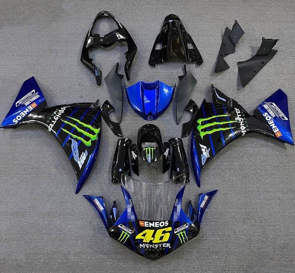 Yamaha YZF-R1 Fairings (2009-2011) Black, Blue, Monster Energy at KingsMotorcycleFairings.com