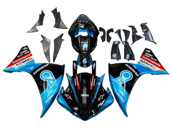 Yamaha YZF-R1 Fairings (2009-2011) Black, Light Blue Petronas at KingsMotorcycleFairings.com