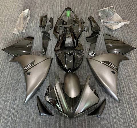 Yamaha YZF-R1 Fairings (2009-2011) Black, Matte Gray at KingsMotorcycleFairings.com